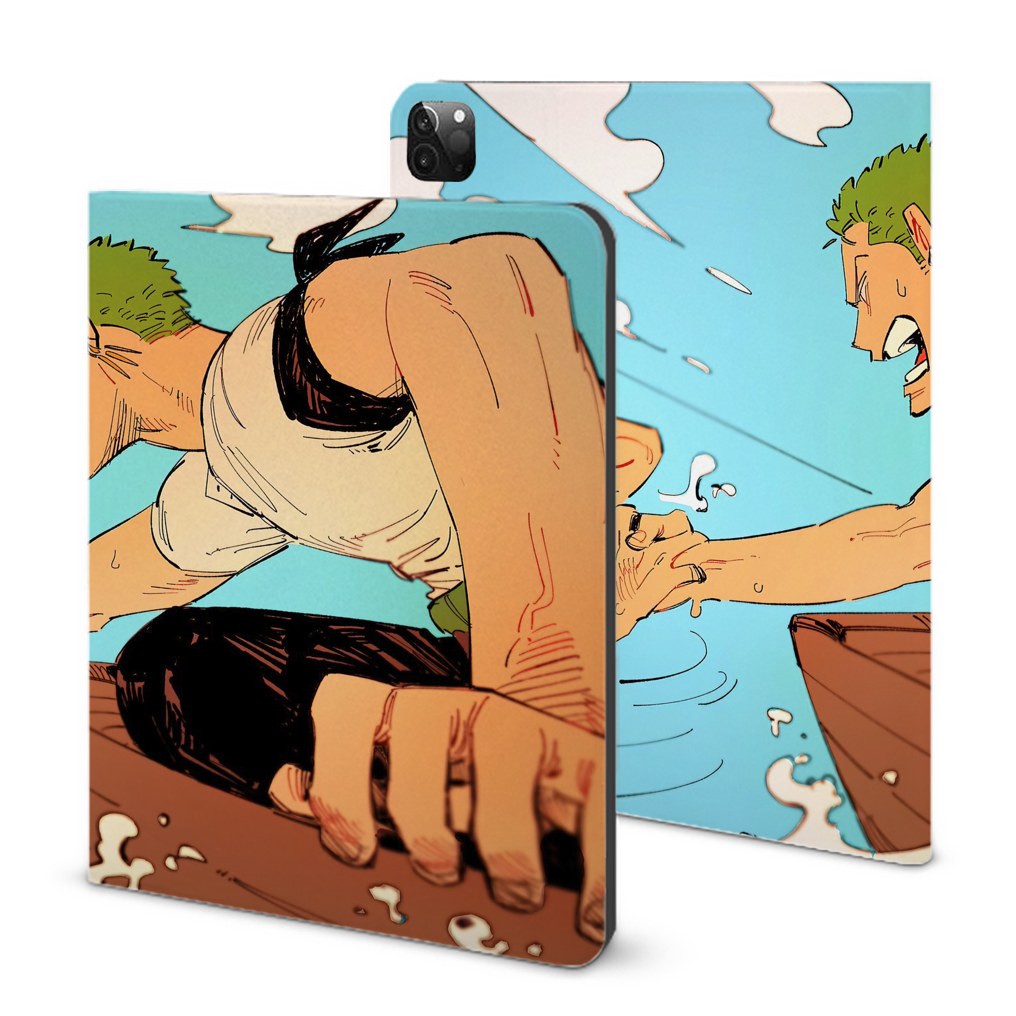 （画像用） ワンピース ONE PIECE IPadケース ペンホルダー付き ブックスタイルデザイン